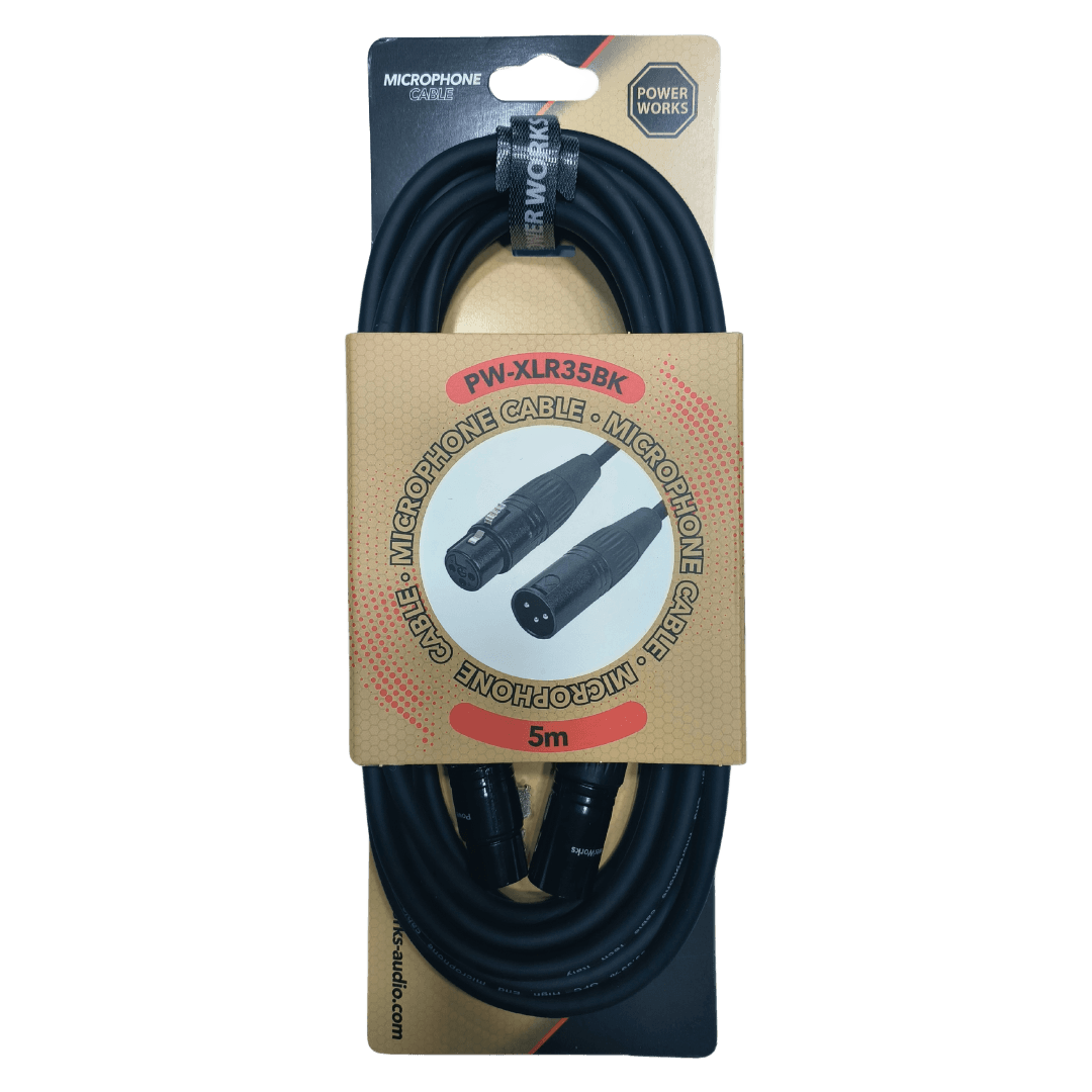 Powerworks PW-XLR35BK 5M XLR MALE TO Female Cable