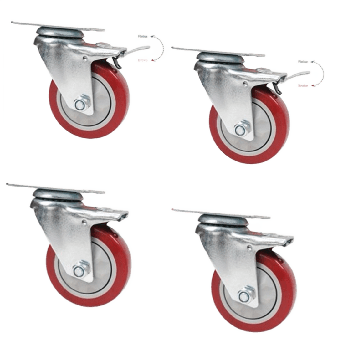 Powerworks Zethus-218SPW-WH Wheel Kit(4 Pcs,2 Locking)