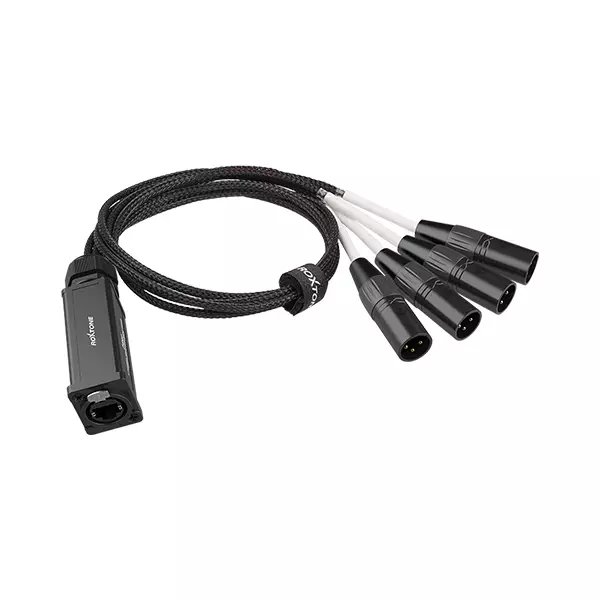Roxtone CAT Snake Splitter 4X XLR MALE  Ethercon RJ45