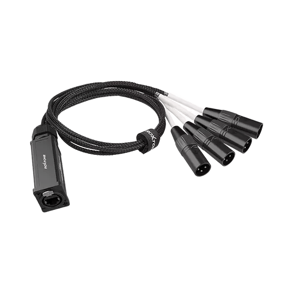 Roxtone CAT Snake Splitter 4X XLR MALE Ethercon RJ45