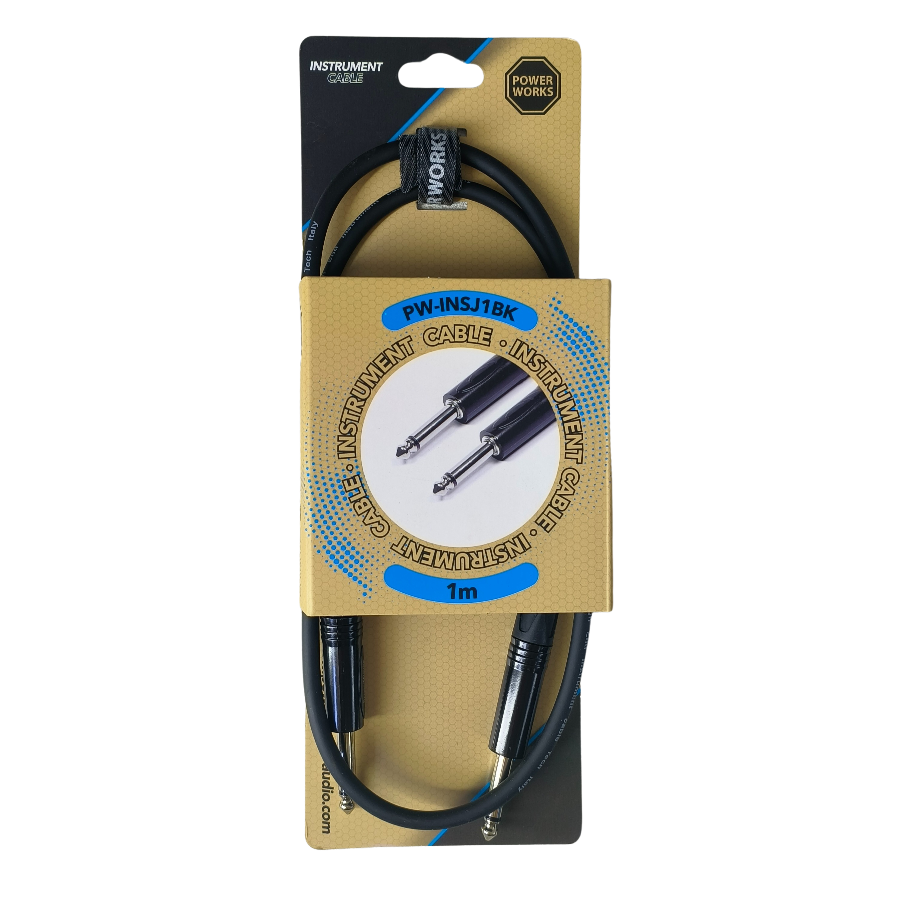 Powerworks PW-INSJ1BK 1M Instrument Cable-Black Monojack
