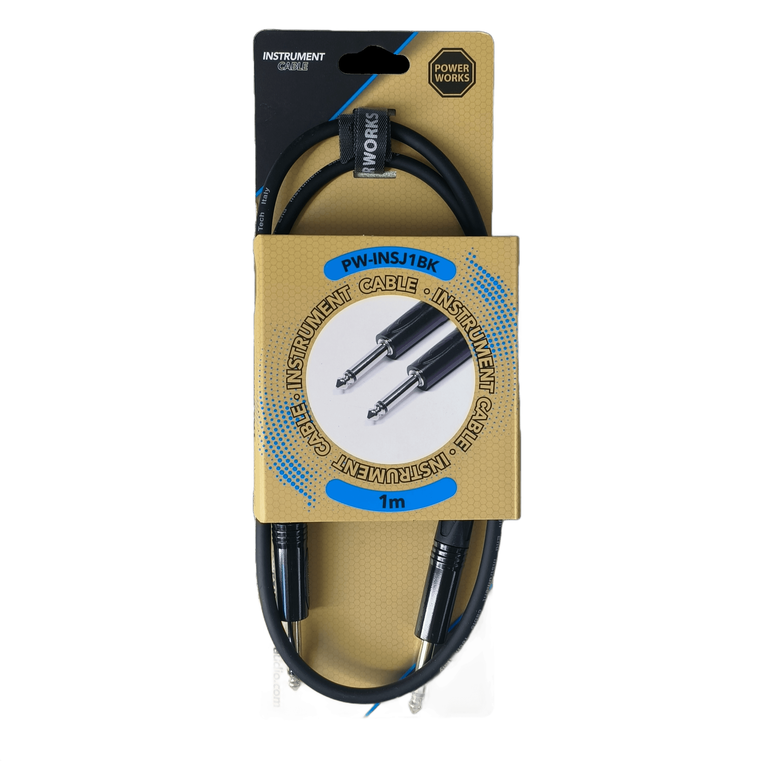Powerworks PW-INSJ1BK 1M Instrument Cable-Black Monojack