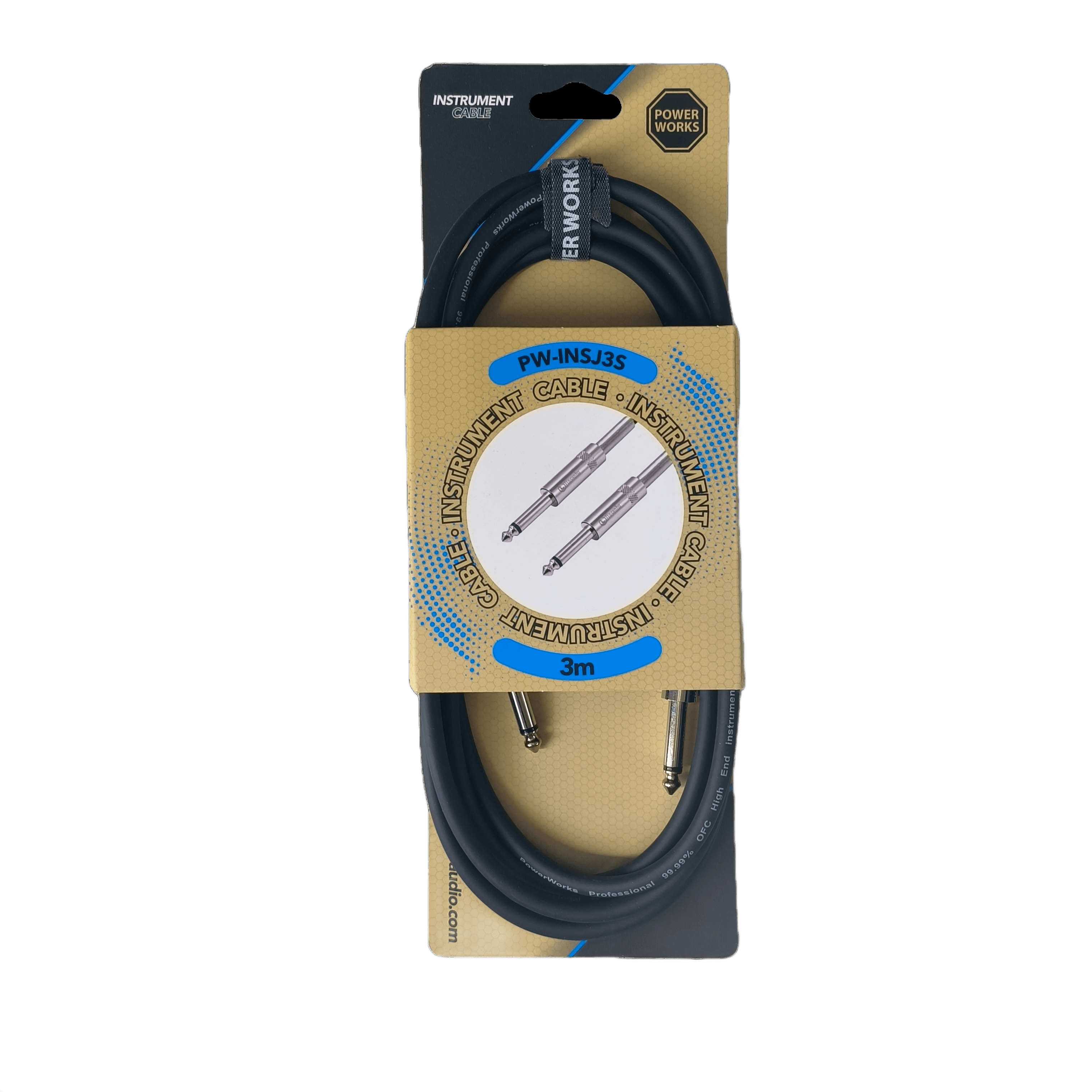 Powerworks PW-INSJ3S 3M Instrument Cable-Silver Monojack