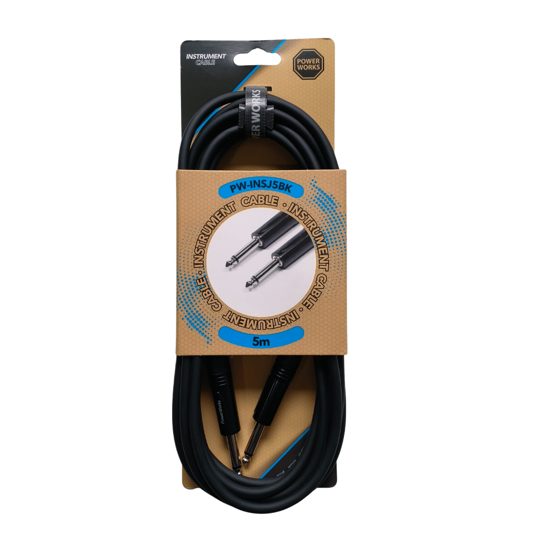 Powerworks PW-INSJ5BK 5M Instrument Cable-Black Monojack