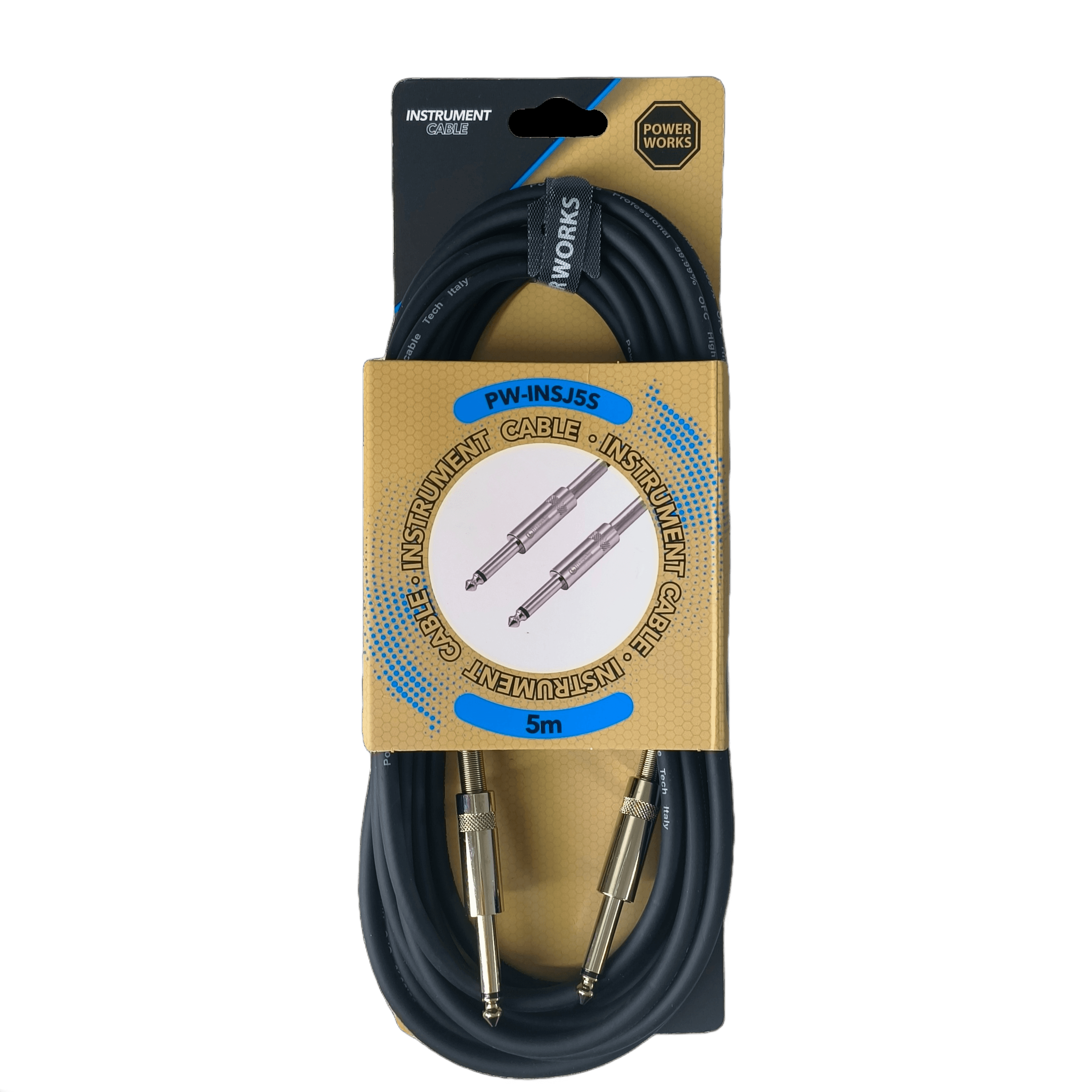 Powerworks PW-INSJ5S 5M Instrument Cable-Silver Monojack
