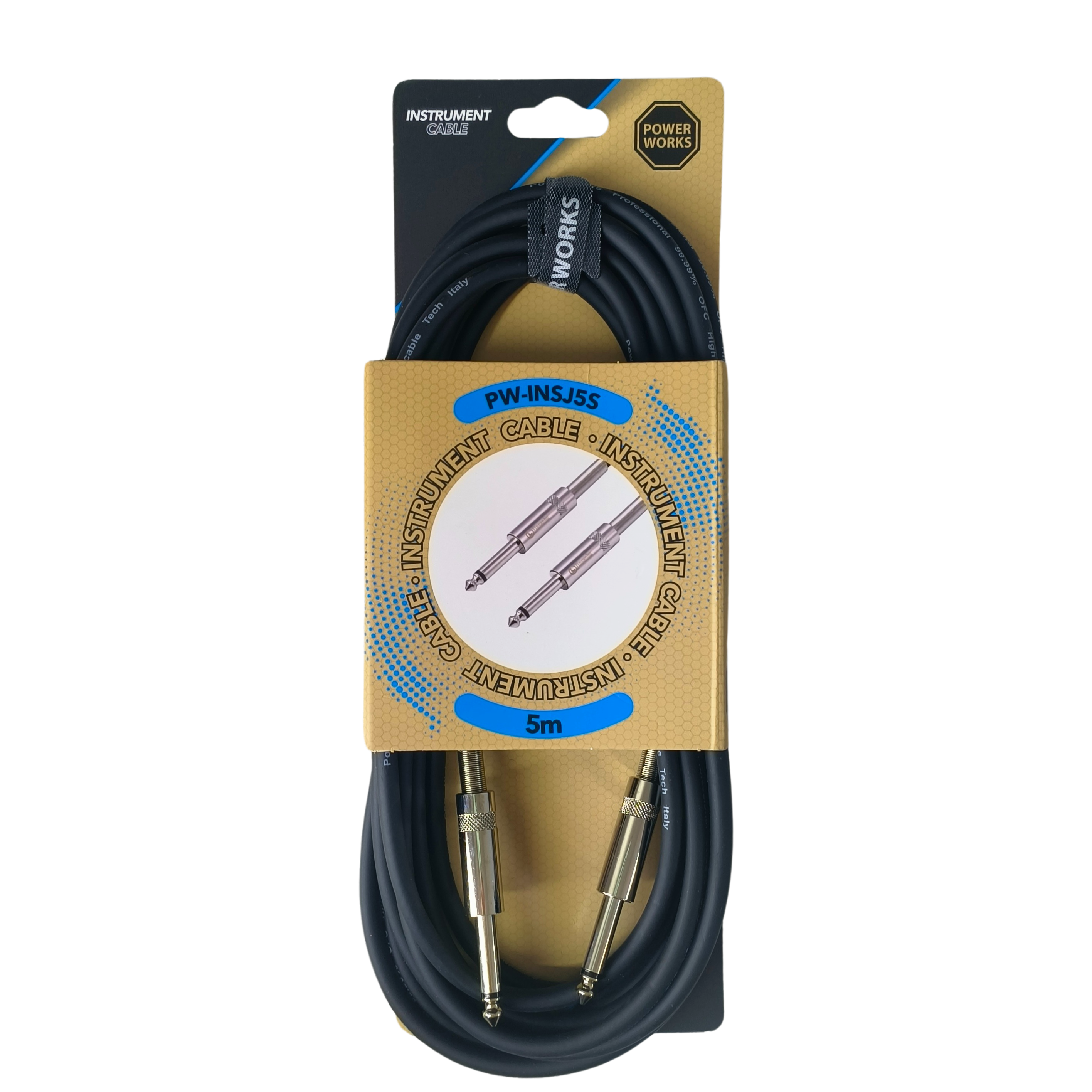 Powerworks PW-INSJ5S 5M Instrument Cable-Silver Monojack