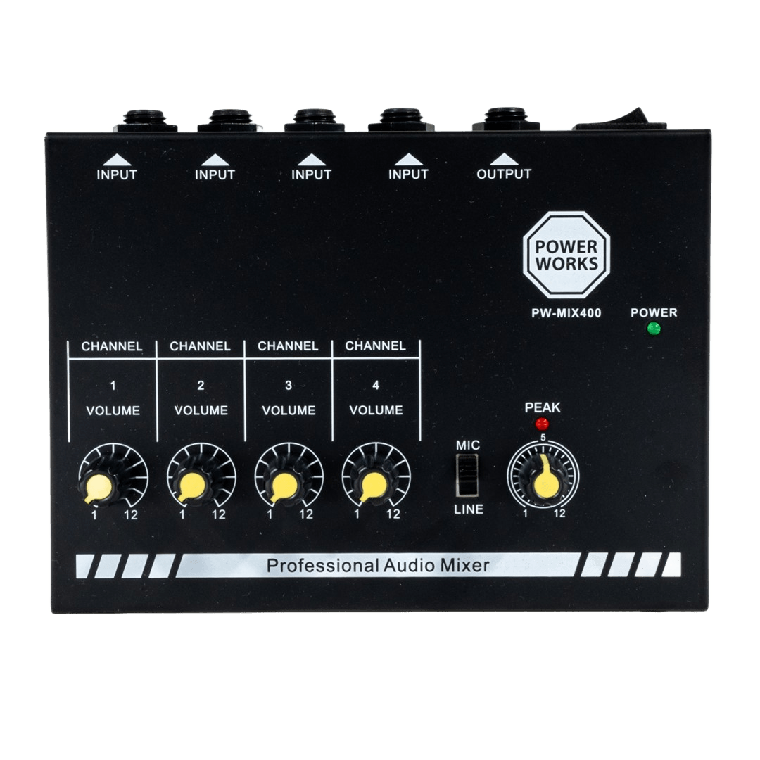 Powerworks PW-MIX-400 4-Channel MINI Audio Mixer