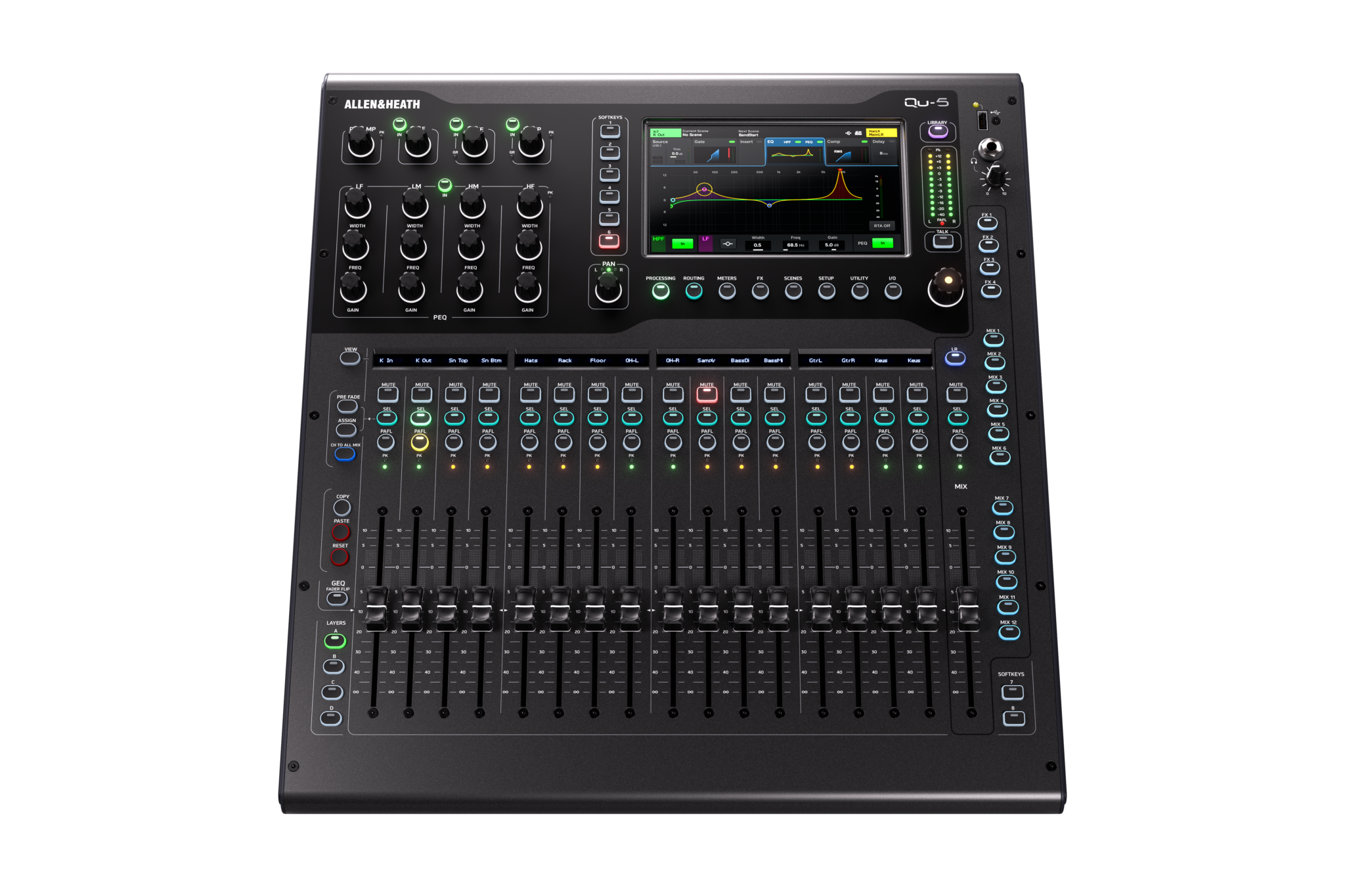 Allen & Heath QU 5 17 fader 32 input 6 mono 6 stereo aux 4 matrix 6FX 96kHz mixer