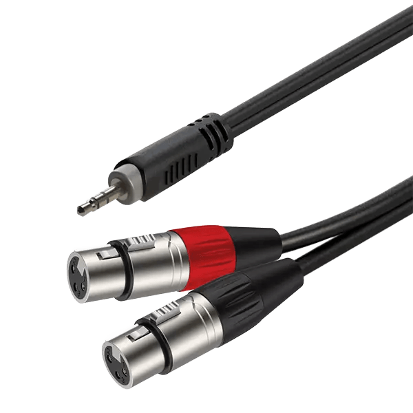 Roxtone Samurai Series Signal LEAD 3.5MM Stereo MALE  2X XLR Female 2M