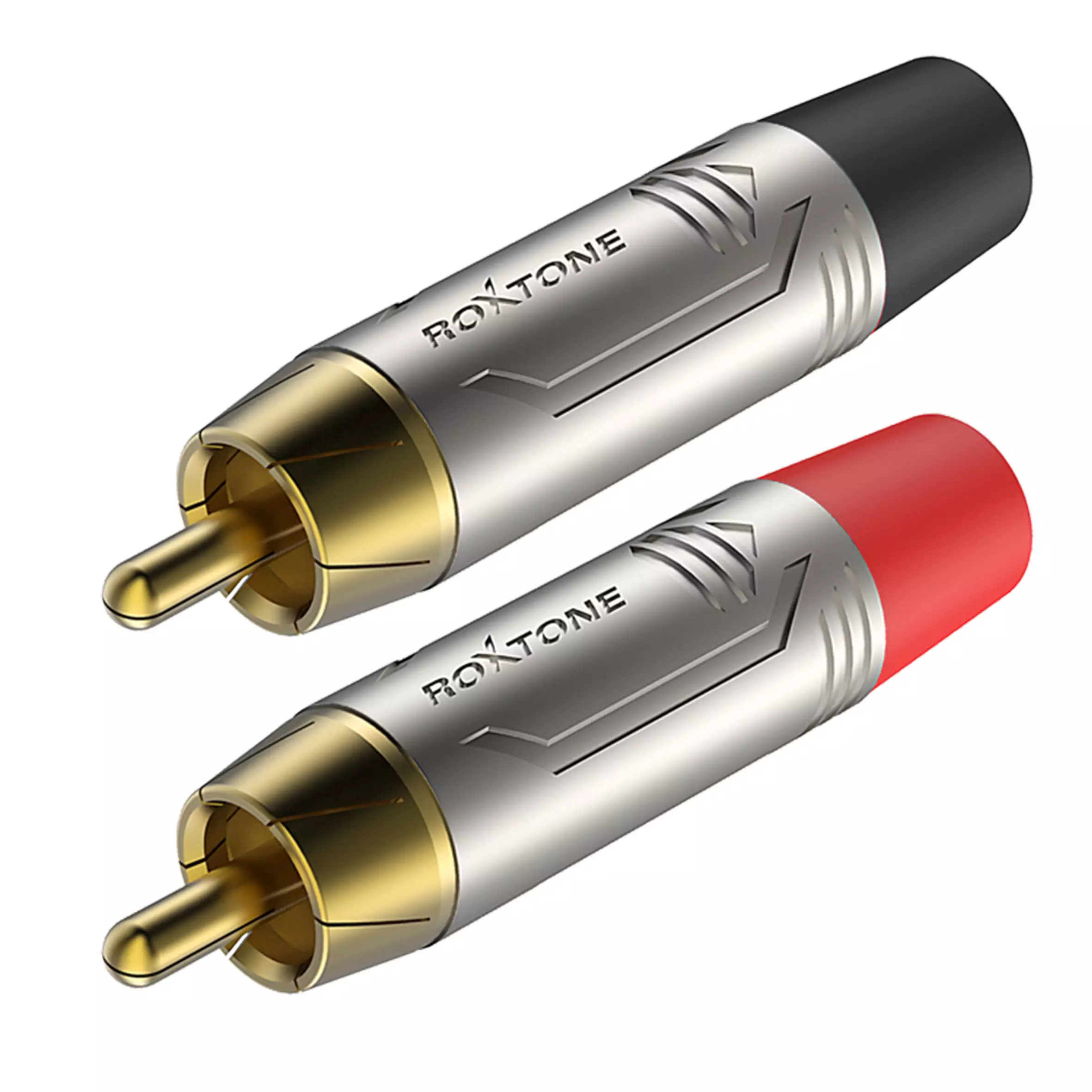 Roxtone Connector PAIR RCA Inline MALE RED  Black