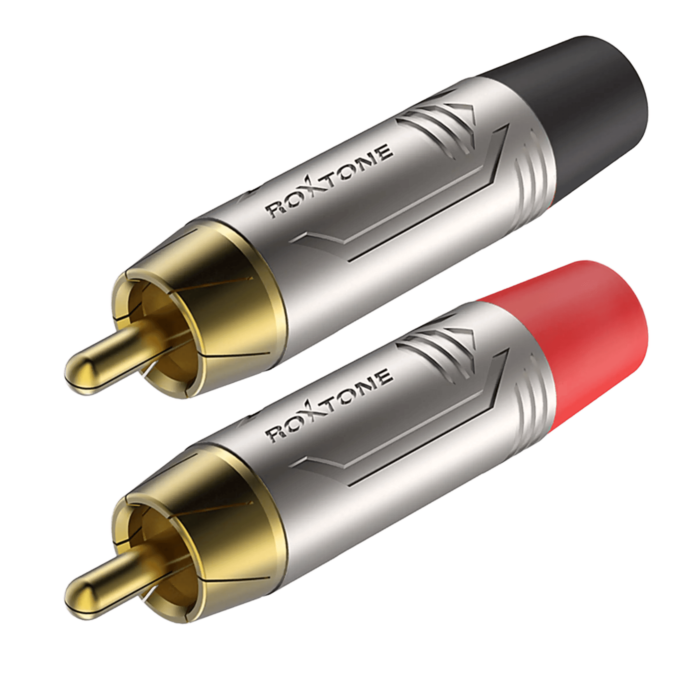 Roxtone Connector PAIR RCA Inline MALE RED Black