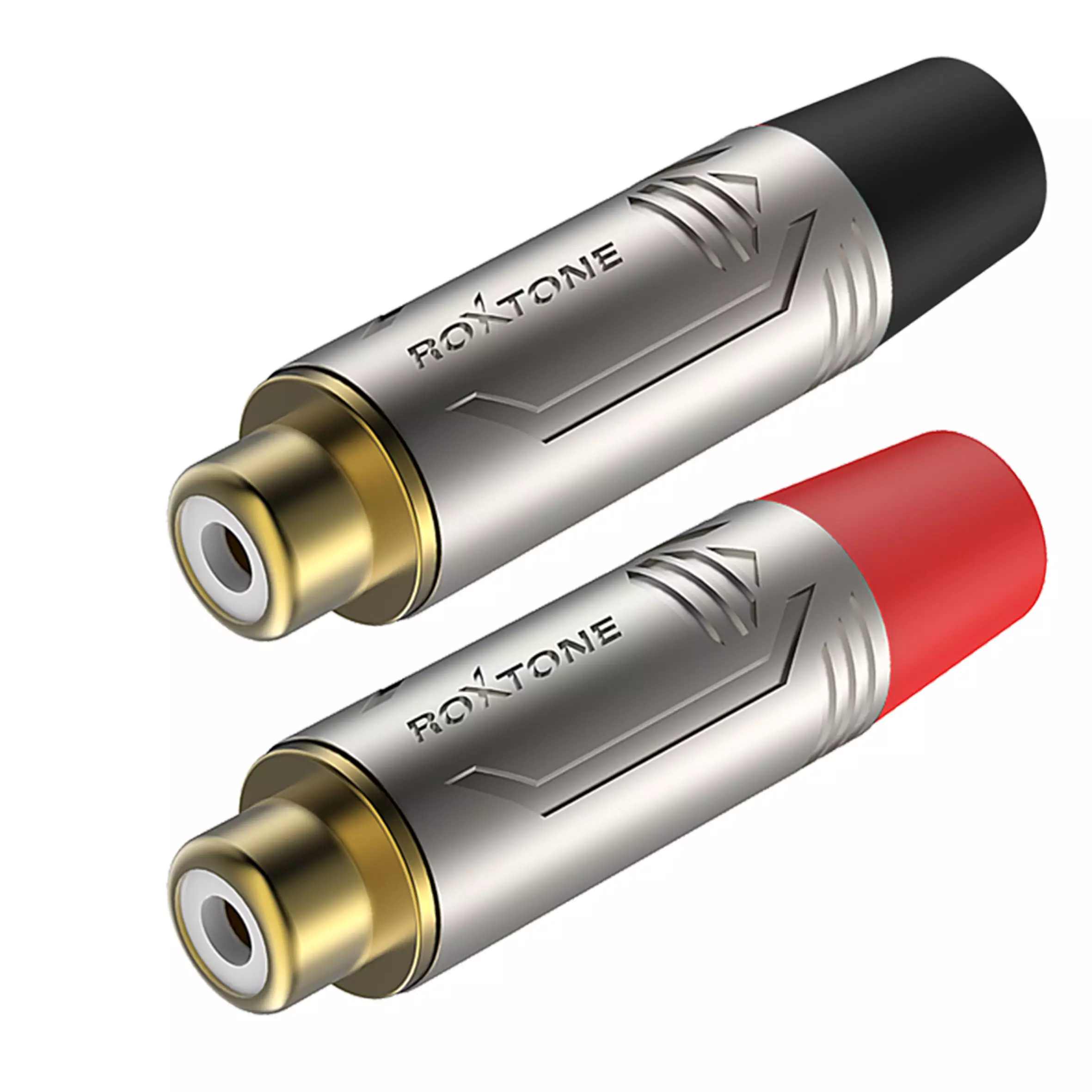 Roxtone Connector PAIR RCA Inline Female RED Black