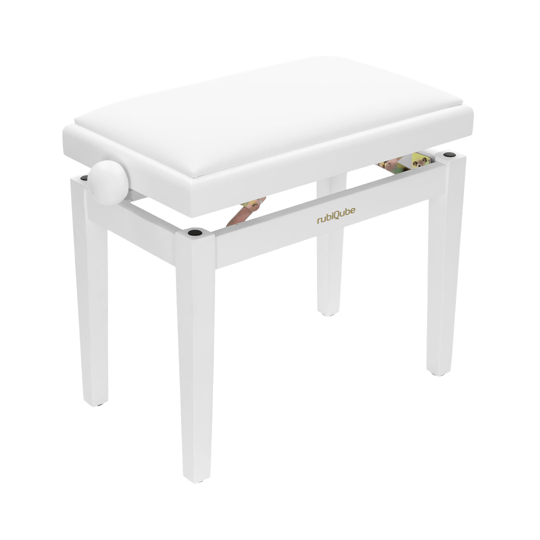 rubiQube SB018W adjustable piano bench white