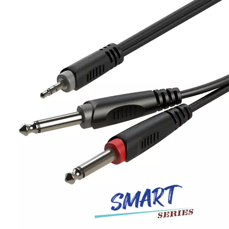 Roxtone Smart Series Signal LEAD 3.5MM Stereo MALE 2X 6.3MM Stereo MALE 2M
