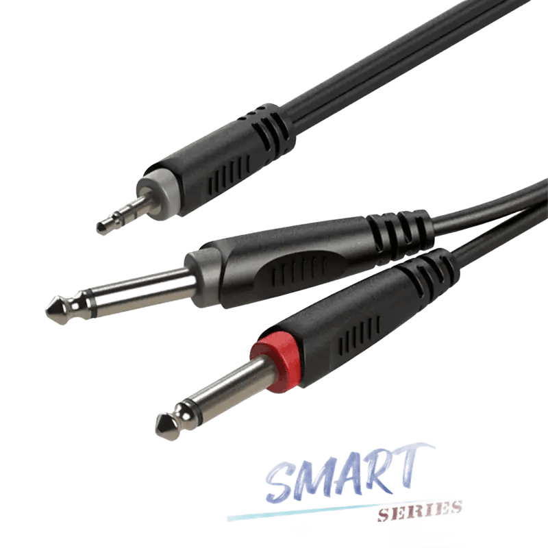 Roxtone Smart Series Signal LEAD 3.5MM Stereo MALE 2X 6.3MM Stereo MALE 2M