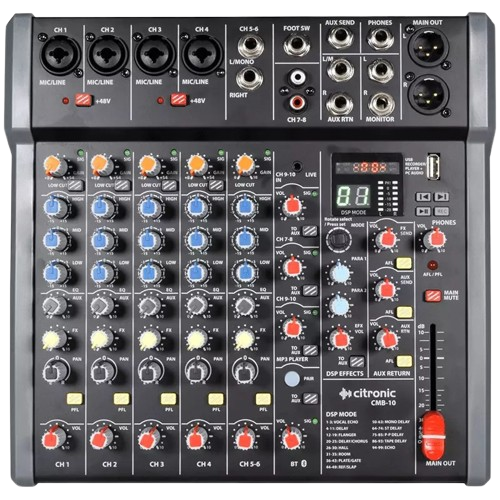 Citronic CMB-10 Music Mixer 5-CH Dsp/bt/usb/pc