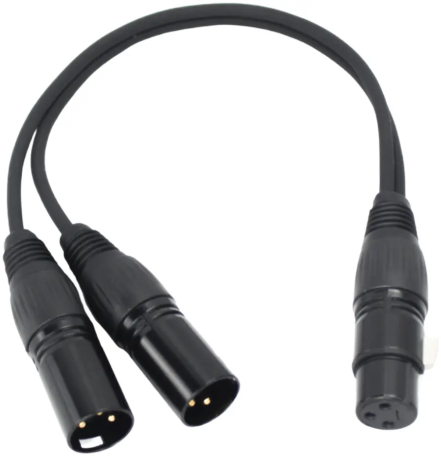 PURE LINK PLK-XLRF-2XLRM Y Cable - XLR Female TO 2 XLR MALE (30 CM)