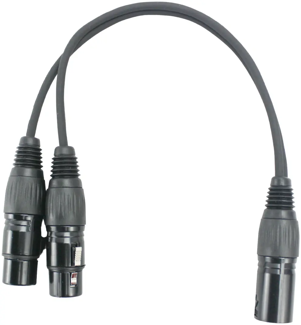 PURE LINK PLK-XLRM-2XLRF Y Cable - XLR MALE TO 2 XLR Female (30 CM)