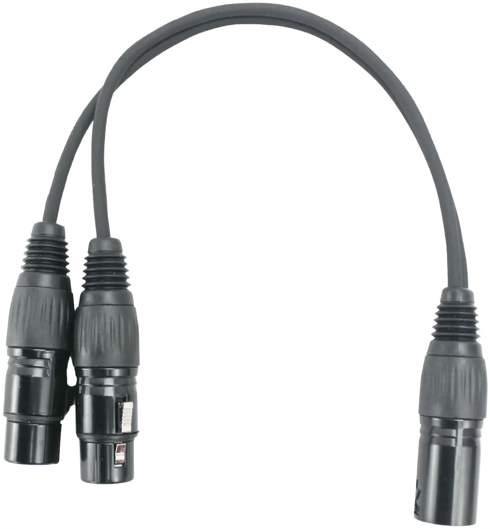 PURE LINK PLK-XLRM-2XLRF Y Cable - XLR MALE TO 2 XLR Female (30 CM)