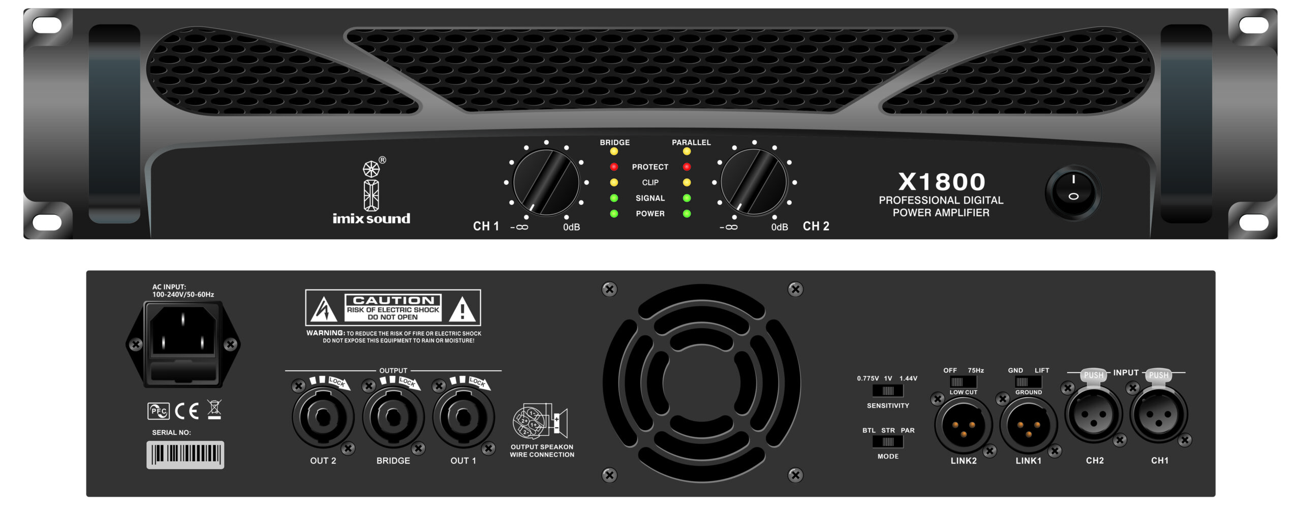 X1800 2 Channel Power Amplifier