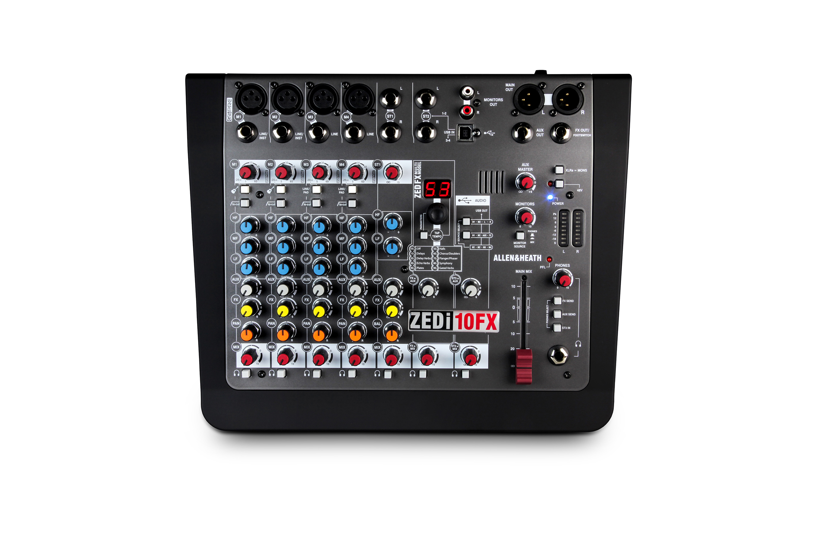 Allen & Heath ZEDi10FX 4 Mic/Line 2 Stereo 2 DI Inputs Rotary USB FX Mixer