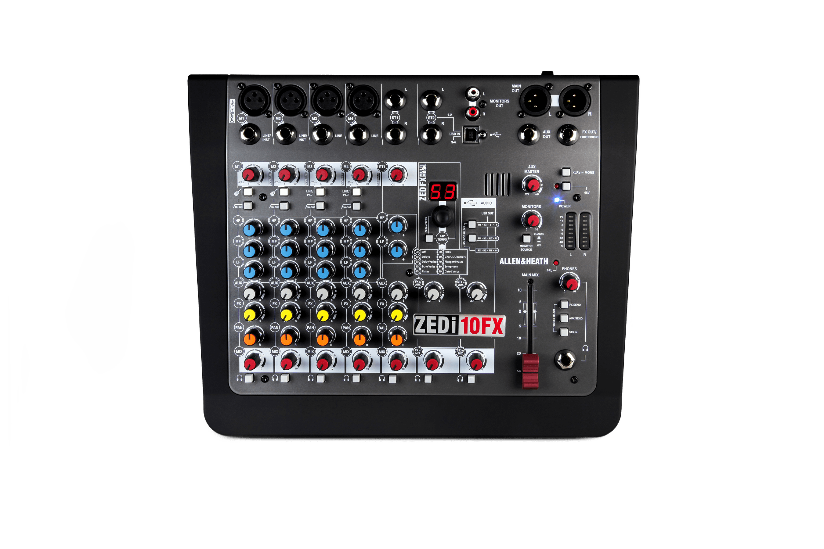 Allen & Heath ZEDi10FX 4 Mic/Line 2 Stereo 2 DI Inputs Rotary USB FX Mixer